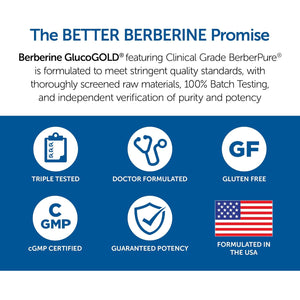Dr. Whitaker’S Berberine Glucogold Supplement with 1500 Mg per Day of Berberpure Berberine, Concentrated Cinnamon, Crominex Chromium and Banaba Leaf Extract (90 Tablets)