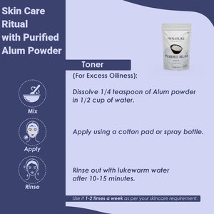 Mi Nature Alum Powder Potassium (Fitkari/Phitkari) -100% Natural Skincare for Acne, Odor Control & Water Purification Face Mask for |Pore Refining 100G |Face Pack Powder |Cruelty-Free