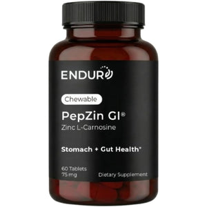 Endur Pepzingi ZINC-CARNOSINE Chewables, Digestive Supplement, Gentle & Effective Formula for Digestive Wellness, Gluten Free, 75Mg (60 Tablets)