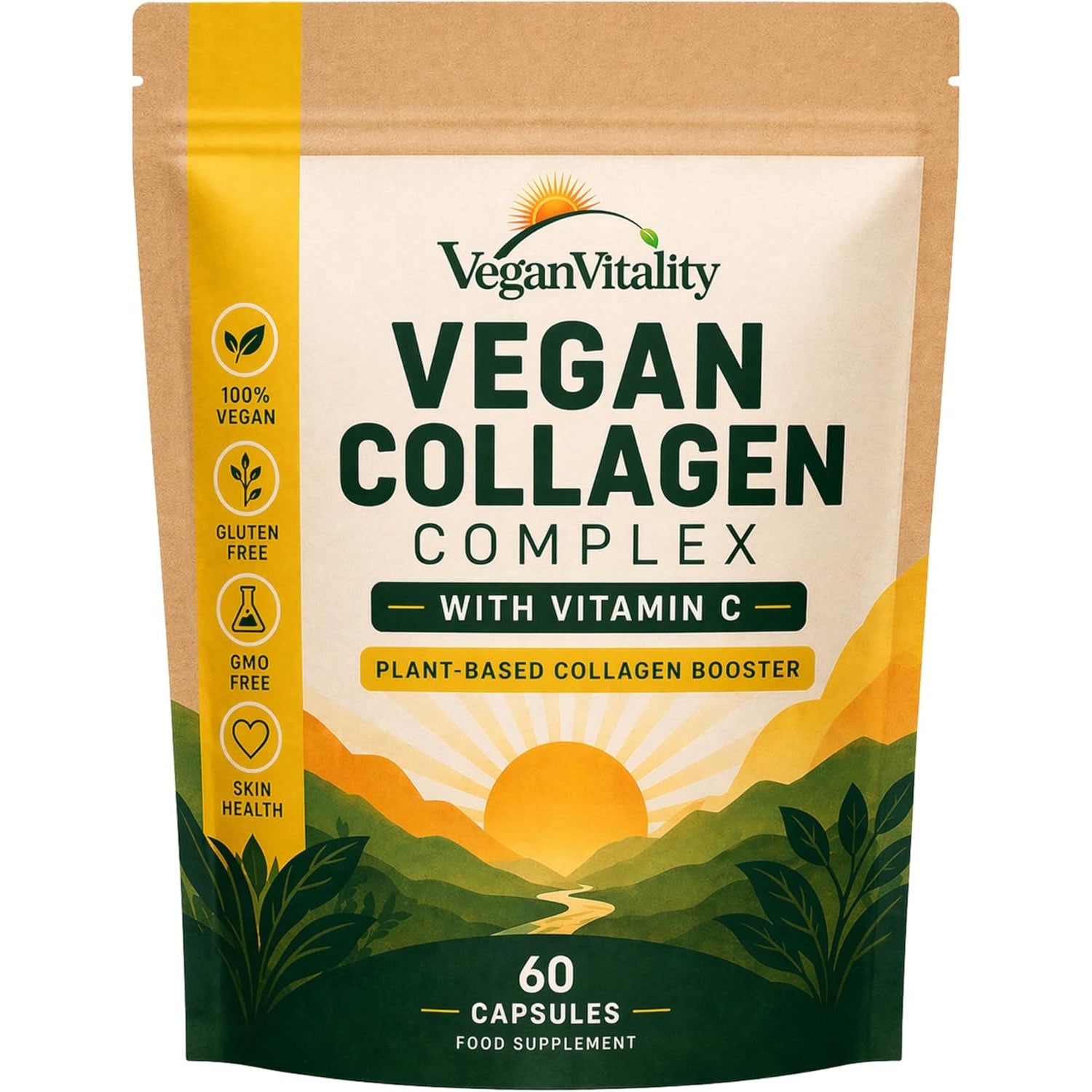 Vegan Collagen Supplements with Biotin for Hair, Skin, Nails & Joints - 2 Months Supply. Cruelty Free Plant Based Collagen Vegan, Vegetarian Collagen Booster Pills. Vegan Collagen for Women and Men