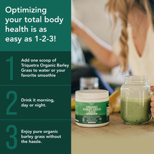 Organic Barley Grass Juice Powder - Grown in Volcanic Soil of Utah - Raw & Bioactive Form, Cold-Pressed Then CO2 Dried – Gluten Free, GMO Free, Vegan - Complements Wheatgrass Juice Powder - 5.3 Oz