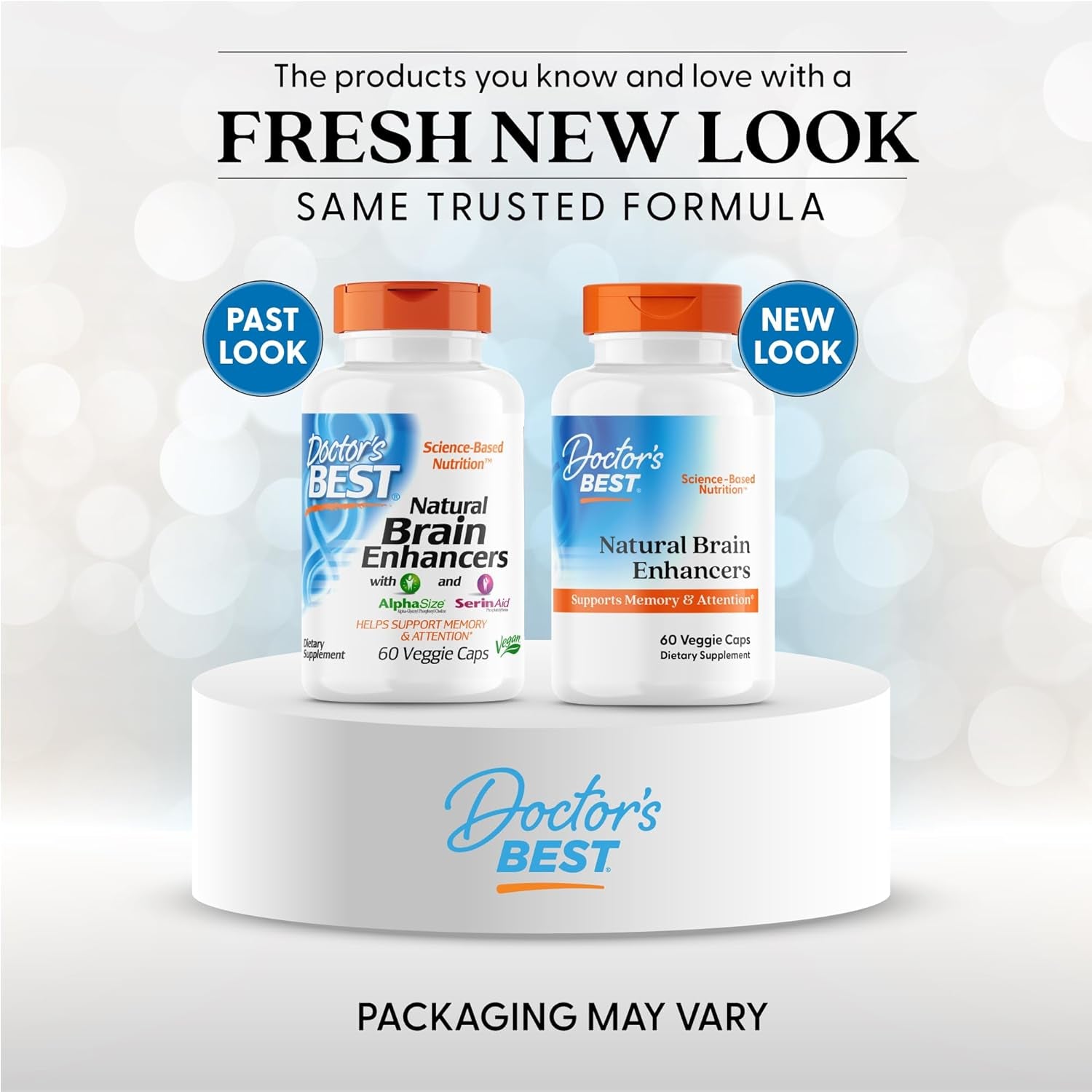 Doctor'S Best Natural Brain Enhancers - Brain Health Supplement for Memory and Focus Support, Phosphatidylserine, Alpha GPC, & Calcium Capsules for Men & Women, Gluten Free - 60 Ct Veg Caps
