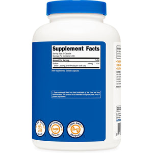Nutricost Pink Himalayan Salt Capsules 1000Mg, 390Mg Sodium, 240 Capsules - Non-Gmo, Gluten Free