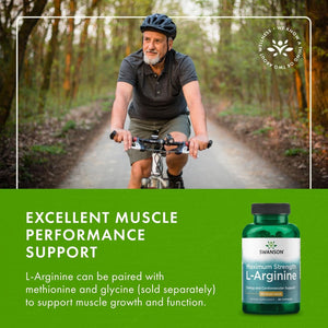Swanson Amino Acid Super-Strength L-Arginine 850 Milligrams 90 Capsules