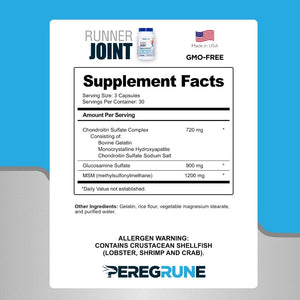 Runner Joint Support Supplement | Supports Healthy Joints, Cartilage & Mobility | Glucosamine Chondroitin MSM | GMP Certified Joint Support for Athletes – 90 Capsules