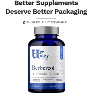 Utzy Naturals Berbercol | 500Mg Citrus Bergamot (As Bergamonte) & Berberine | Naturally Supports Heart Health and More | 60 Capsules