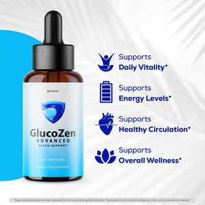 Glucozen Drops - Official Glucozen Oral Liquid Drops Advanced Premium Formula Maximum Strength, All Natural Ingredients Vitamins for Overall Health & Wellness, 1 Bottle for 1 Month