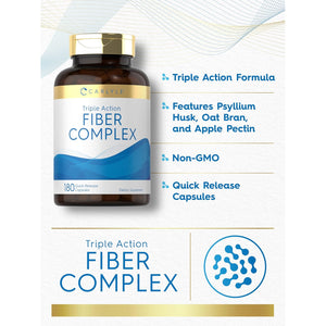 Carlyle Triple Action Fiber Complex | 180 Capsules | Vegetarian, Non-Gmo and Gluten Free Supplement