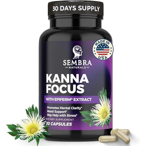 KANNAFOCUS - Natural Kanna Extract 50Mg, Fermented Sceletium Tortuosum & Bioperine® - Focus, Mood & Mental Wellness Support - Herbal Nootropic for Daily Clarity & Energy - 30 Capsules