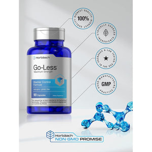 Horbäach Go Less Bladder Control Supplement | 90 Capsules | Maximum Strength Pills for Women and Men | Non-Gmo & Gluten Free Formula