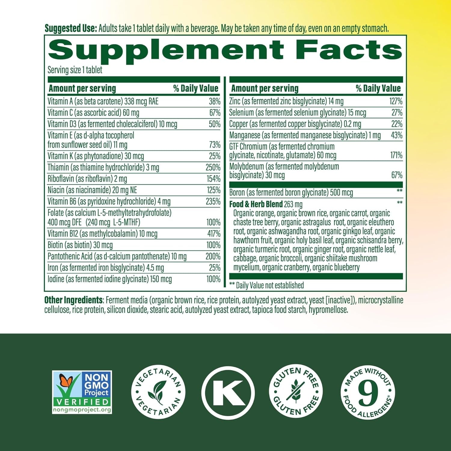 Megafood, Women over 40 One Daily, Daily Multivitamin and Mineral Dietary Supplement with Vitamins C, D, Folate, Biotin and Iron, Non-Gmo, Vegetarian, 90 Tablets (90 Servings)