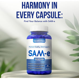 Extra Strength Sam-E Supplement | Same S-Adenosyl-L-Methionine 1000Mg per Serving for Bone and Mood Support Supplement | Made in the USA Non-Gmo and Gluten Free (45 Day Supply) (Single)
