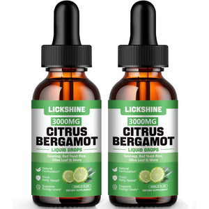 Lickshine 2 Pack 3000Mg Citrus Bergamot Liquid Drops - High Absorption - Cholesterol Lowering Supplement for Immune Support Anti-Aging, Hight Cholesterol - Soursop Bitters Liquid, 4 Fl Oz
