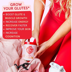 Peach Perfect Creatine for Women – Micronized Creatine Monohydrate Powder with BCAA & Collagen for Glute Strength Support, Boosts Energy, Focus, Strength, and Endurance – Pink Lemonade, 30 Servings