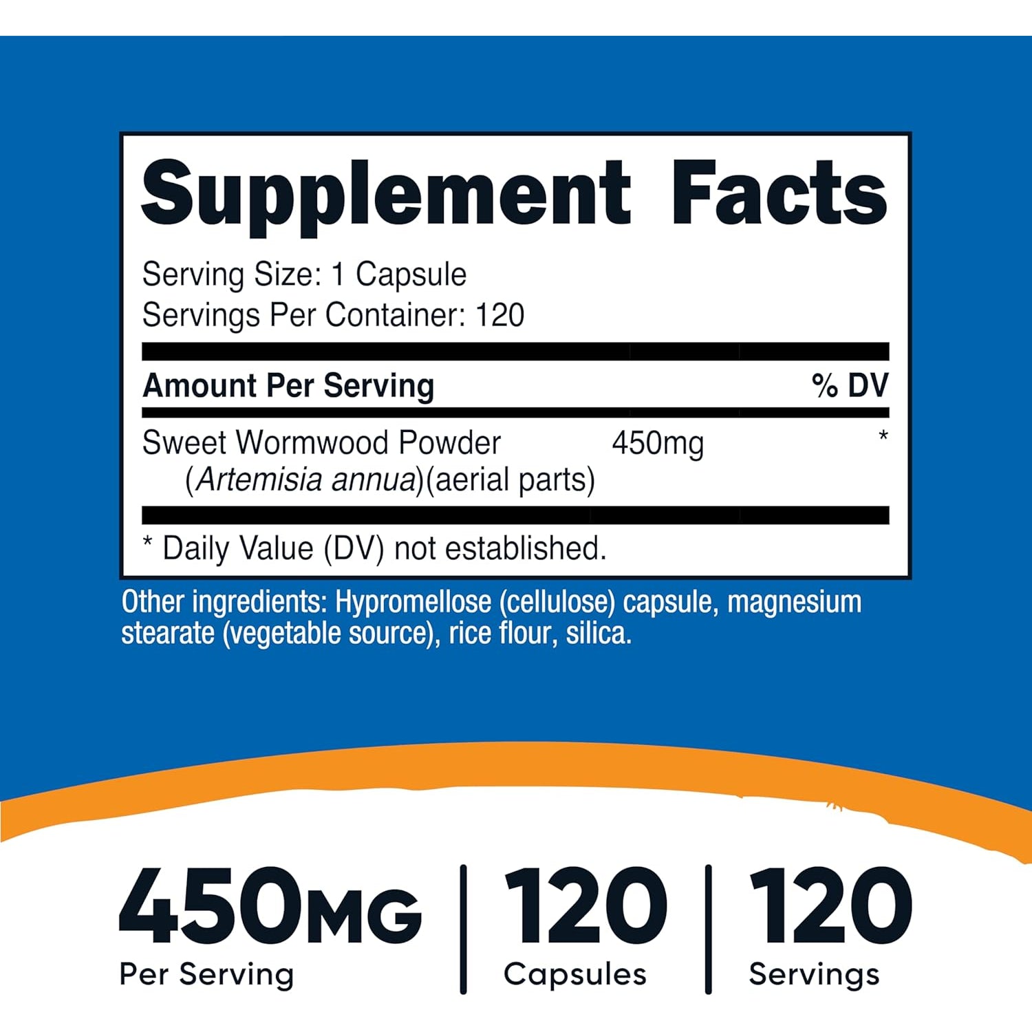 Nutricost Wormwood Capsules 450Mg 120 Capsules - Vegetarian Caps, Gluten Free and Non-Gmo