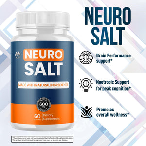 (5 Pack) Neuro Salt Capsules, Neurosalt Pills with All Natural Ingredients, Advanced Neuro Salt Capsules Overall Health and Wellness Supplement Formula with Max Strength Multivitamin (300 Capsules)