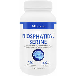 ML Naturals Phosphatidyl Serine 200Mg (Per Serving) – 120 Vegetable Capsules – Non-Gmo – Supports Memory & Brain Function