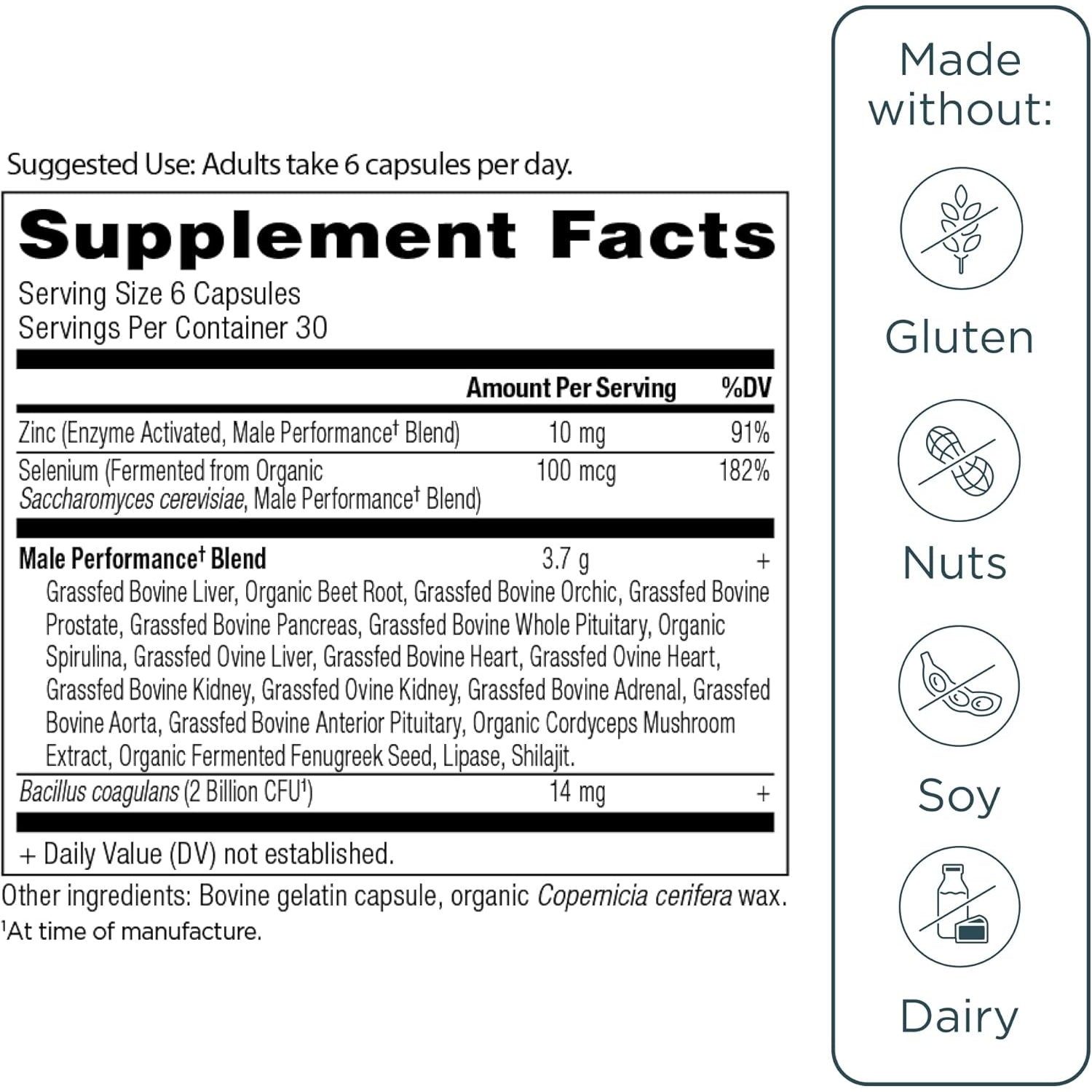 Ancient Nutrition Organ Supplements for Men, Grass-Fed and Wild Organ Complex Capsules, Liver, Prostate, Pancreas Supports Male Performance, Healthy Aging, 180 Ct