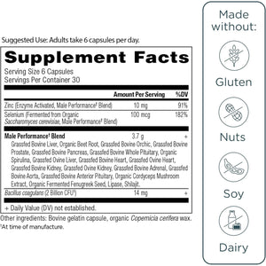 Ancient Nutrition Organ Supplements for Men, Grass-Fed and Wild Organ Complex Capsules, Liver, Prostate, Pancreas Supports Male Performance, Healthy Aging, 180 Ct