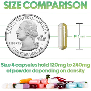 XPRS Nutra Size 4 Empty Capsules - 100 Count Small Clear Empty Gelatin Capsules - Pills DIY Capsule Filling - Fillable Pure Bovine Pill Gel Caps for Do-It-Yourself Supplements