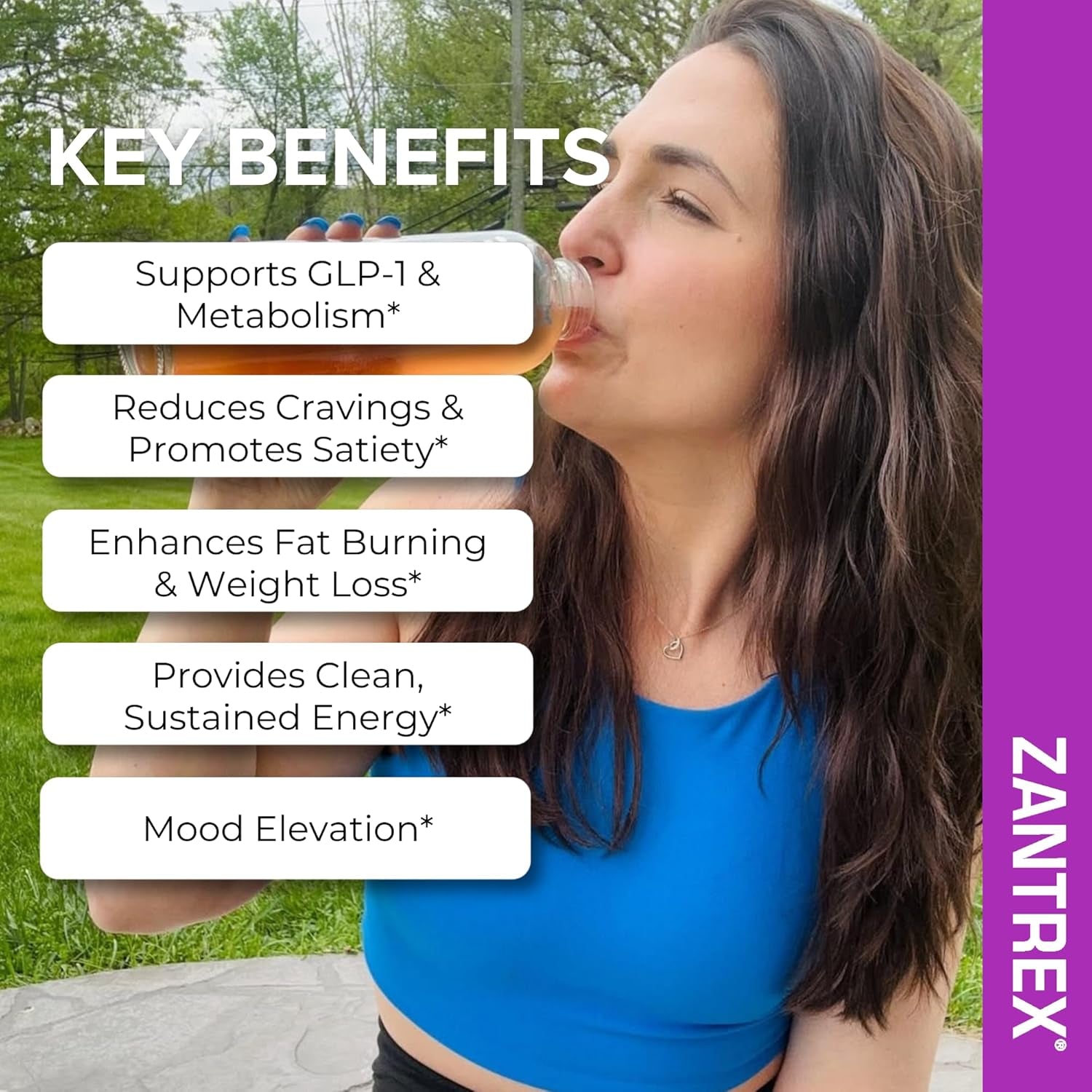 Zantrex Skinnystix Berry Fusion GLP-1 Support Drink Mix, Energy & Metabolic Support Powder, Appetite Control, 15 Single-Serving Packets
