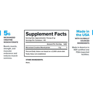LEGION Micronized Creatine Monohydrate Supplement - Clean Creatine Powder for Muscle Gain & Post Workout Recovery - Micronized Creatine Supplement for Maximum Absorption (60 Servings, Unflavored)