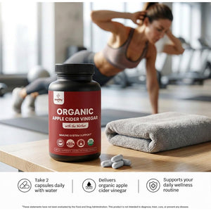 Organic Apple Cider Vinegar with the Mother – 1200Mg Capsules for Optimal Wellness, Gluten-Free, Non-Gmo, 120 Veggie Capsules – Zealthy Life