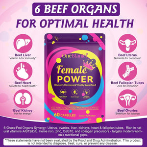 Newseel Beef Organ Supplement for Women, Natural Grass Fed Beef Liver Capsules,Supports Feminine Hormone Balance, Menstruation, Immunity, Skin, Collagen, B12, Energy & Wellness - 60 (1)