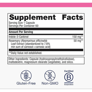 Metagenics Meta Indole-3-Carbinol Supplement - Supports Estrogen Hormone Balance, Antioxidant & Liver Health* - Non-Gmo, Gluten-Free, Vegan - GMP Certified Facility - 60 Capsules