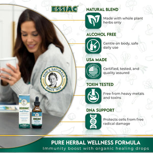 Essiac Original Tea USDA Organic Daily Drops for Enhanced Lymphatic Drainage and Immune Support | Alcohol Free Concentrated Formula | 2Oz (59Ml)
