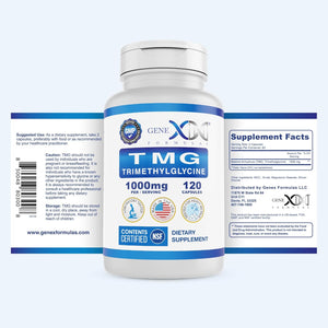 Genex Formulas TMG Supplement 1000Mg (120 Capsules) - NSF Certified for Safety, Quality & Label Accuracy - Betaine Anhydrous Trimethylglycine - Liver Supplement - Gluten Free & Non-Gmo - 30-Day Supply