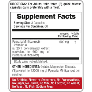 FITO MEDIC'S Lab | Pueraria Mirifica |180 Capsules | Pueraria Mirifica Capsules