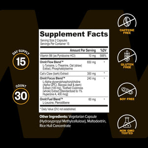 ONNIT Alpha Brain Nootropic Brain Supplement for Focus, Memory, Mental Clarity, Cognitive Support with L-Theanine and Vitamin B6, 30 Count Capsules