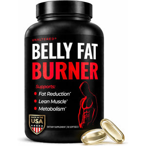 UNALTERED Belly Fat Burner for Men - Natural Weight Loss Pills to Support Reduced Body Fat, Preservation of Lean Muscle Mass, and a Healthy Metabolism - CLA Dietary Supplement - 90 Softgel Capsules