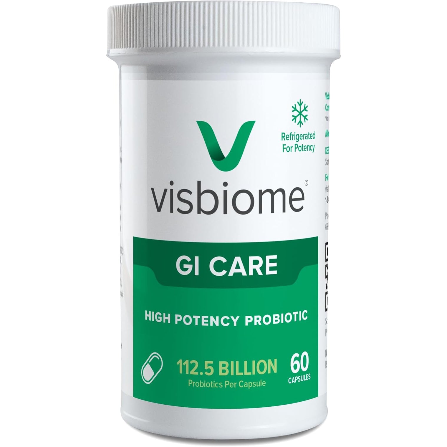 Visbiome® GI Care - High Potency Probiotic - 112.5 Billion CFU Live Probiotics, Original De Simone Formulation, Made in USA, 60 Capsules.