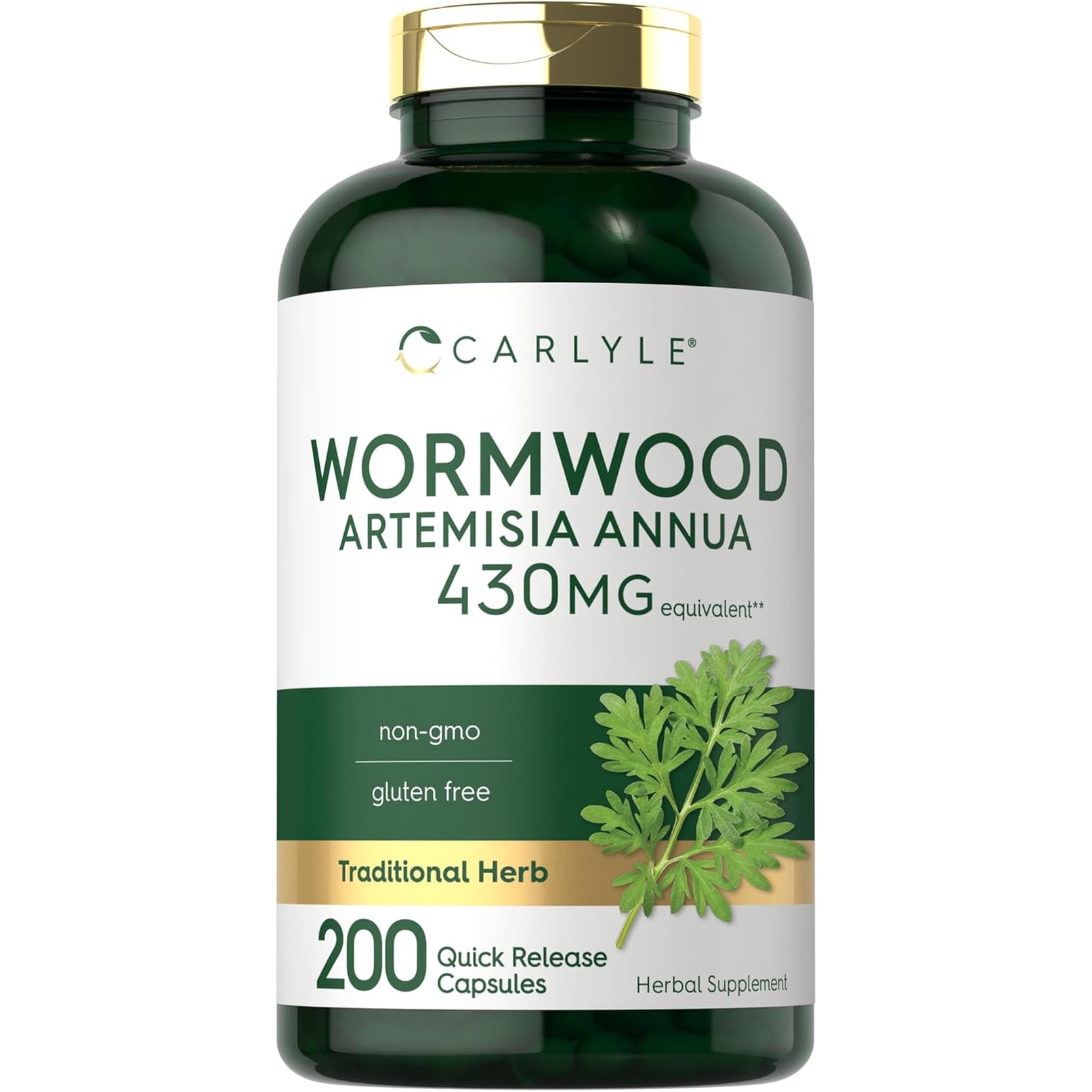 Carlyle Wormwood Capsules | Artemisia Annua Herb | 200 Count | Non-Gmo & Gluten Free Supplement
