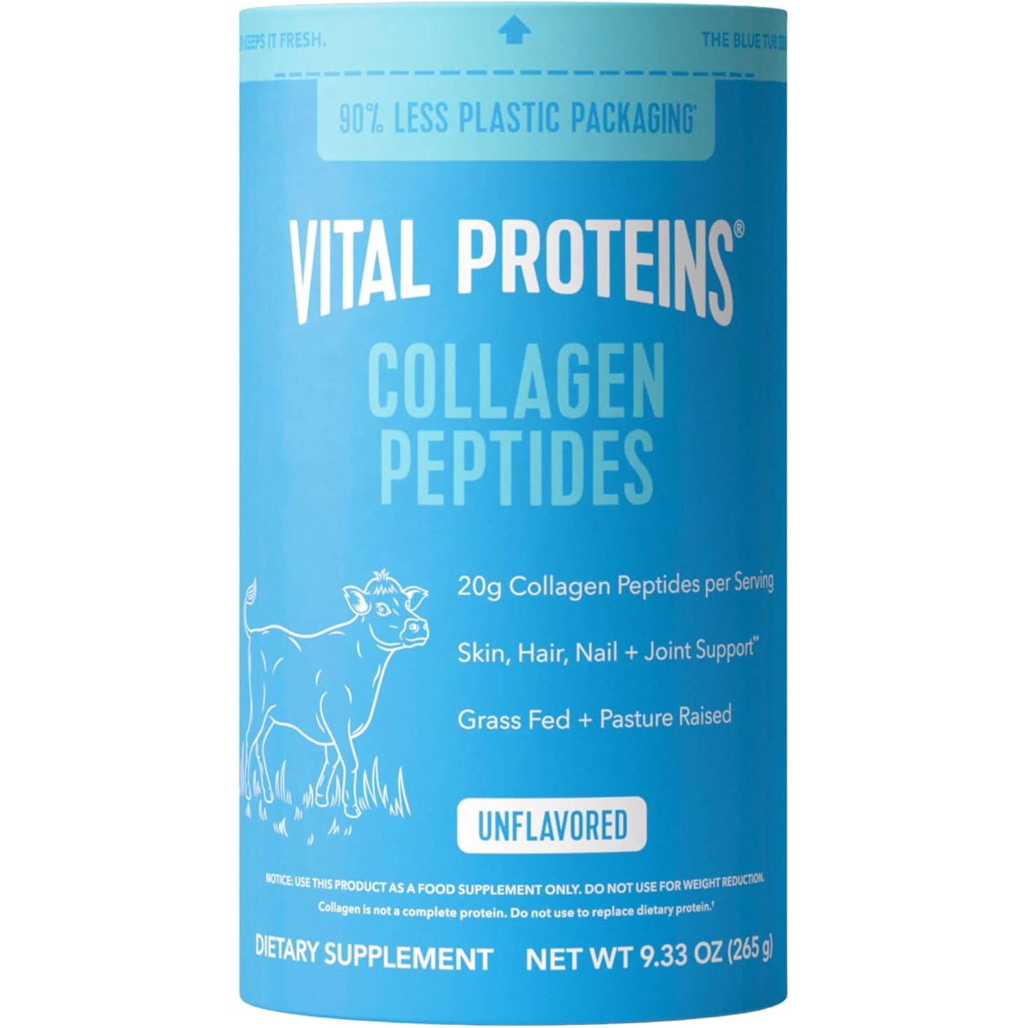 Vital Proteins Collagen Peptides Powder - Supports Hair, Nail, Skin, Bone & Joint Health, Unflavored, Collagen Protein 9.33 OZ