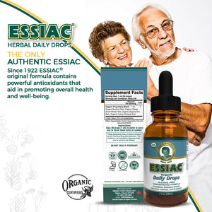 Essiac Original Tea USDA Organic Daily Drops for Enhanced Lymphatic Drainage and Immune Support | Alcohol Free Concentrated Formula | 2Oz (59Ml)