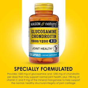 MASON NATURAL Glucosamine Chondroitin 1500/1200 with Vitamin C, Supports Joint Health for Normal Flexibility & Mobility*, 280 Capsules, 3 Month Supply
