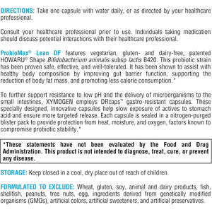 XYMOGEN Probiomax Lean - Probiotic Supplement to Support Gut Barrier Function* - Bifidobacterium Animalis Subsp Lactis B420 - Vegetarian, Non-Gmo & Gluten-Free - 30 Capsules