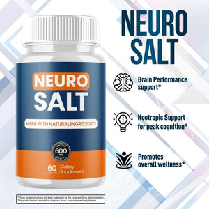 Neuro Salt Capsules, Neuro Salt Brain Support Pills with Natural Ingredients, Advanced Formula Neurosalt Maximum Strength Health & Wellness Support Vitamin for Women and Men (60 Capsules)