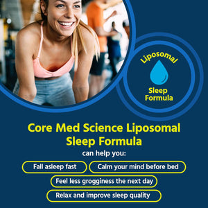 Core Med Science Liposomal Oral Sleep Spray Formula, 1 Fl Oz - Melatonin Spray Supports Restful & Quality Sleep & Relaxation - Glutathione, Melatonin, & GABA for Adults