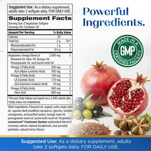 Purity Products Omega 3-6-9 Vegan and Vegetarian Formula - “5 in 1” Essential Fatty Acid Complex - Scientifically Formulated Plant-Based Omega 3 6 9 Essential Fatty Acids (EFA) - from (60)