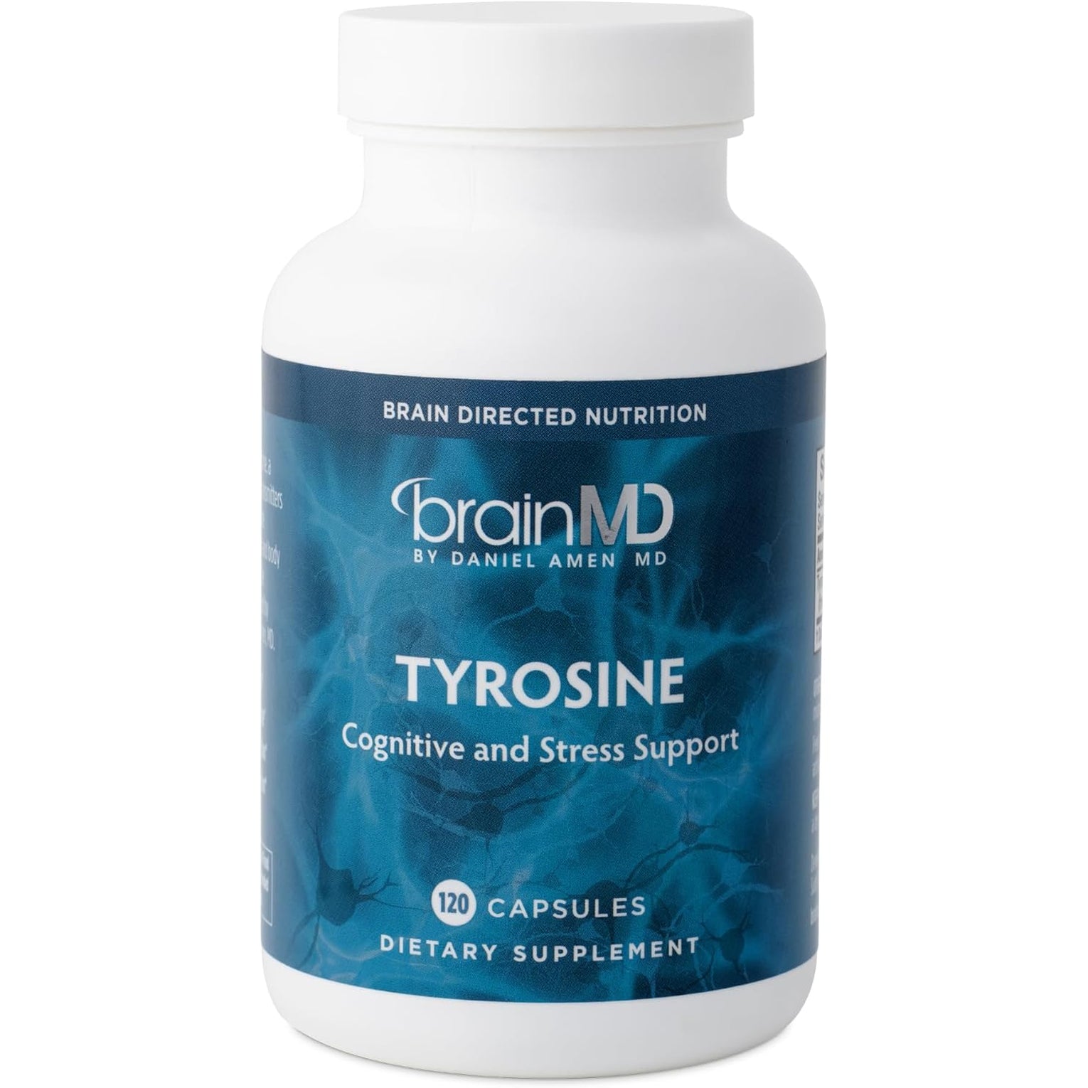 BRAINMD Dr Amen Tyrosine - 120 Capsules - Promotes Mental Focus, Clarity & Alertness - Gluten Free - 60 Servings