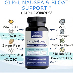 Natural GLP-1 Supplement Support Vitamin for Digestive Comfort and Energy Levels with Pre and Probiotics, Vitamin D3/B12, Chromium and Ginger Root – 60 Capsules (30 Day Supply)