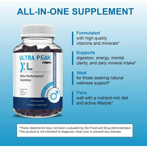 Havah Ultra Peak XL Performance Gummies, Ultrapeak XL Advanced Overall Health and Natural Performance Formula Supplement (1 Pack - 30 Gummies)