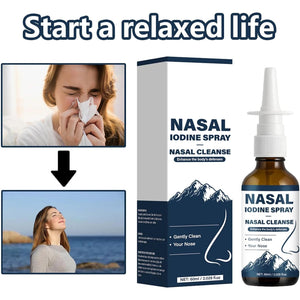 Nutramd Iodine Nasal Spray, Daily Nasal Cleanse & Care Mist with Iodine & Fulvic Acid, Fine Mist Non-Medicated Nasal Spray for Dry Air, Travel & Daily Use(1Pc)