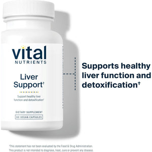 Vital Nutrients Liver Support Milk Thistle and Curcumin - Vegan Supplement - Herbal Combination to Support Healthy Liver Function* - Gluten, Dairy and Soy Free - 60 Capsules