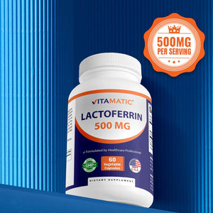 Vitamatic Lactoferrin 500Mg – 60 Vegetable Capsules Promotes Healthy Immune Function