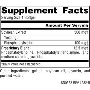 Source Naturals Phosphatidyl Serine Complex Stablilized Enzyme Supplement 500Mg - 100% Pure - 60 Softgels